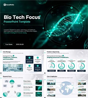 바이오 테크 포커스 템플릿 – 의료 및 과학 분야에 최적화된 프레젠테이션 디자인