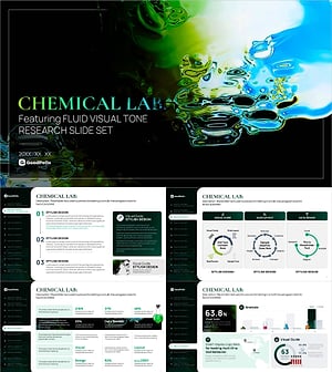 화학·의약 실험 연구 슬라이드 템플릿 – 세련되고 전문적인 디자인