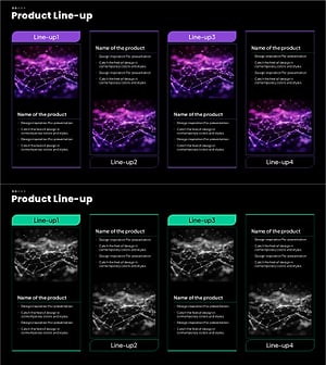 라인업 구성 및 특징 – 제품의 개요를 시각화한 인포그래픽