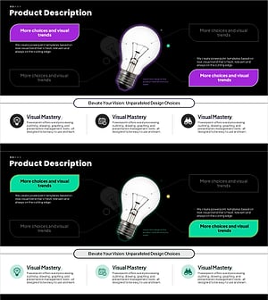 제품 핵심 설명 슬라이드 – 혁신과 시각적 표현