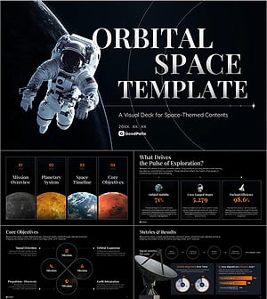 우주 궤도 테마 템플릿 - 우주·과학·탐사 주제 프레젠테이션용 PPT