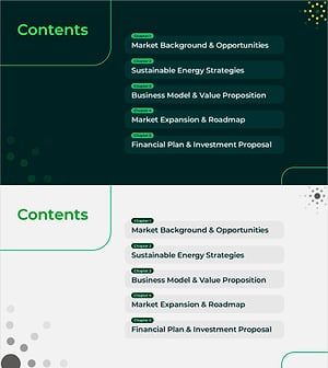 Green Energy Growth Contents Slide