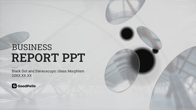 모노톤 입체 글래스모피즘 사업보고서 PPT 템플릿 – 세련된 디자인과 명확한 흐름
