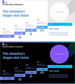 미래 비전을 나타내는 길잡이 슬라이드 – 비즈니스 현황