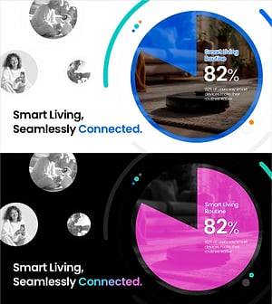 스마트 라이프 통계 인포그래픽 PPT – 파이 차트 강조