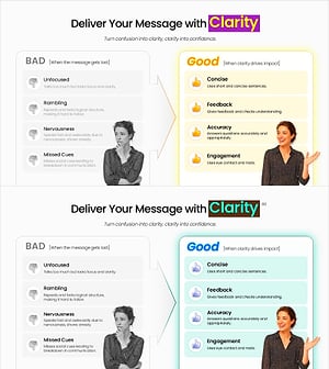 명확한 전달을 위한 커뮤니케이션 비교 PPT 슬라이드 – Clarity 중심