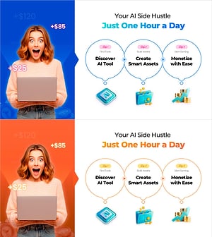 AI 부업 프로세스 파워포인트 슬라이드 – 하루 1시간 자동 수익 PPT