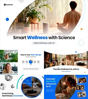 AI 웰니스 프레젠테이션 템플릿 – 스마트 라이프를 위한 모던 디자인