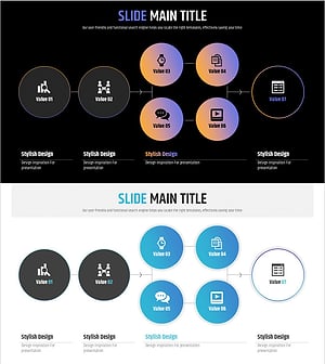 PPT 템플릿 – 7단계 Value 프로세스 다이어그램 슬라이드