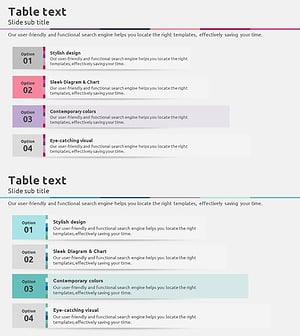 삼각형 패턴 PPT 템플릿 – 깔끔한 테이블 디자인