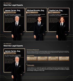 하이퍼링크 & 모핑 기반 전문가 프로필 무빙 템플릿