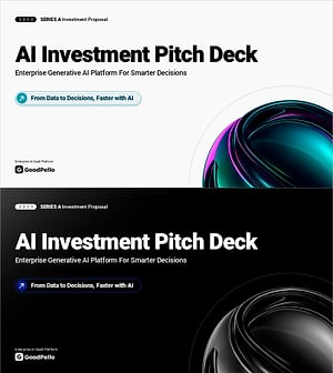 PPT 템플릿 – AI 투자 피치덱 표지, 기업 소개 커버 슬라이드