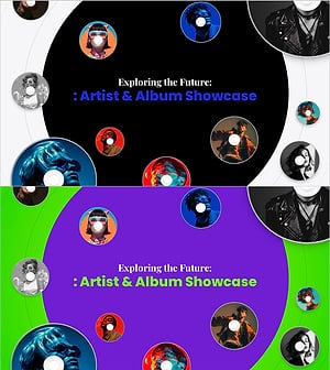 Intro and Outro Slide for Artist and Album Vision Showcase