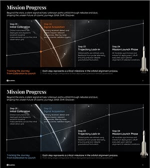 PPT 로드맵 슬라이드 – 4단계 미션 진행 타임라인
