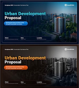 도시 개발 제안서 표지 PPT – 지속가능한 스마트 시티 콘셉트