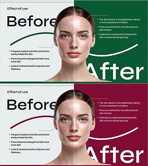 파워포인트 본문 슬라이드 – 화장품 사용 전후 효과 비교(Before & After)