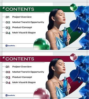 Cosmetic Product Presentation Contents Slide