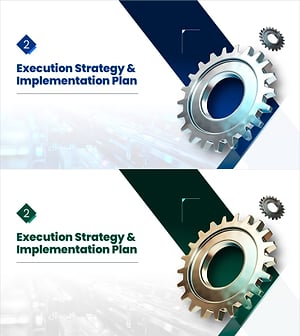 실행 전략 및 실행 계획 PPT 슬라이드 간지 – 전략을 성과로 연결