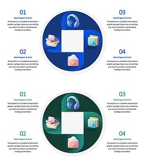 확산형 무료 다이어그램 PPT 템플릿 | 중심 없는 구조 표현용 무료 템플릿
