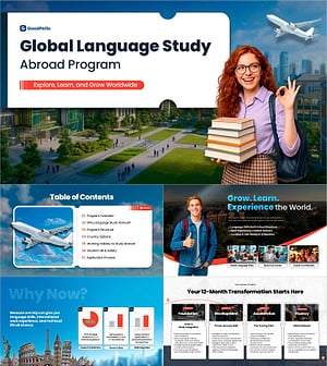 글로벌 경험 & 여행 테마 비즈니스 프레젠테이션 템플릿