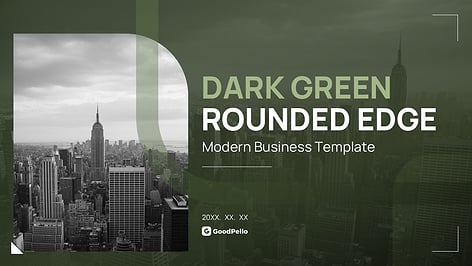 다크 그린 라운드 엣지 비즈니스 파워포인트 템플릿 – 모던 9슬라이드