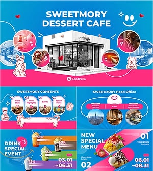 디저트 카페 소개 표준목차 프레젠테이션 템플릿