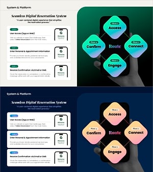 디지털 예약 시스템 프로세스 다이어그램 슬라이드