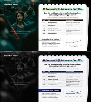 우울감 자가진단 체크리스트 & 심리 평가 분석 슬라이드