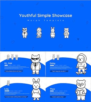유스풀 심플 캐릭터 쇼케이스 모핑 PPT 템플릿