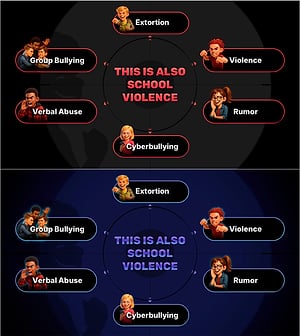 학교폭력 유형 인식 파워포인트 슬라이드 - 언어폭력·사이버불링 교육 PPT