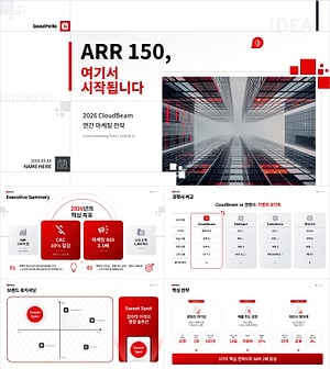 슬라이드 연간 마케팅 전략 보고서 템플릿 | 임원이 승인하는 18장 B2B 마케팅 전략 구성 완성본