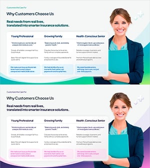 Insurance Customer Segmentation PowerPoint Slide with 3-Column Card Layout  