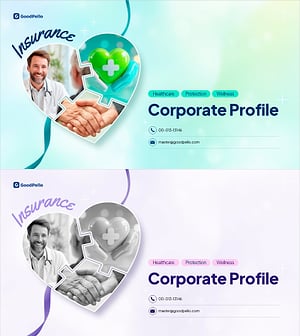 Insurance Presentation Cover Slide with Heart Puzzle Collage Layout  