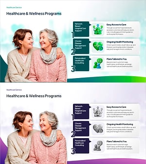 Healthcare Services PowerPoint Slide – 3-Item Numbered Flow