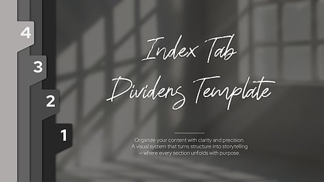 모핑 효과 인덱스 탭 무빙 PPT 템플릿 – 차콜 그레이 5장 세트